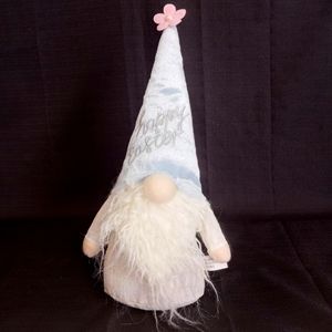 Gnome Easter 15" Plush Shelf-Sitter Decor with Posable "HAPPY EASTER" Hat - NEW!